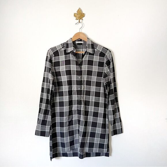 Alice & Olivia Plaid Shirt Dress preowned size Medium - Picture 1 of 7